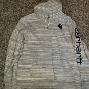 Carhartt Striped Gray Pullover Hoodie
